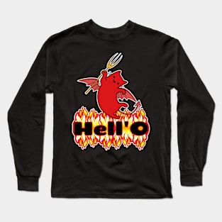 Red cat devil hello Long Sleeve T-Shirt